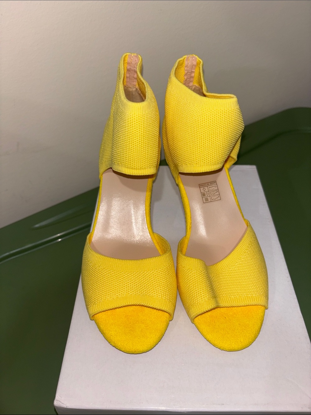Yellow Open-Toe Women's Heels